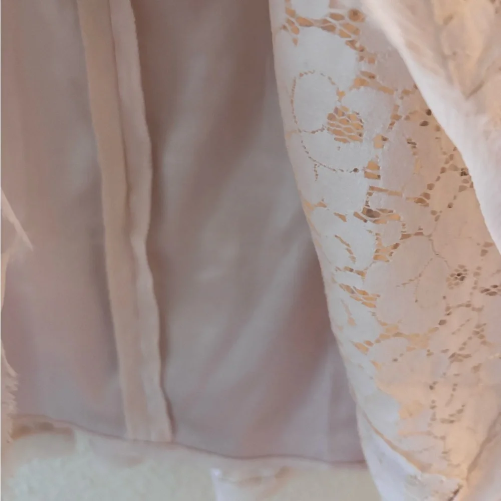 Tahari Lace Eyelet Knee Length Beige Cream Skirt 10 - Picture 4 of 10